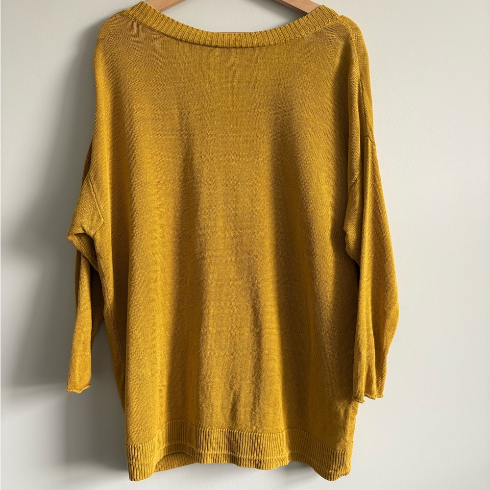 Eileen Fisher Organic Linen V-Neck Sweater | Size 1X - Picture 7 of 7